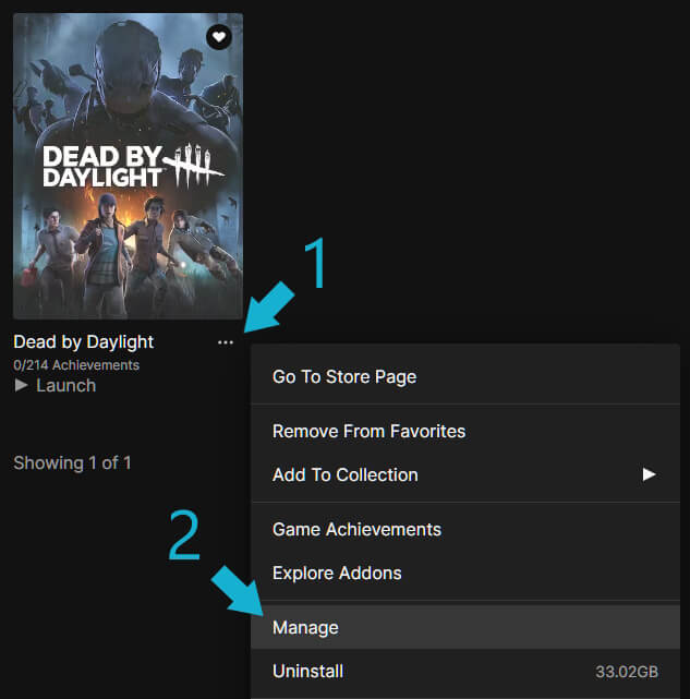 Dead by Daylight in the Epic Games Launcher